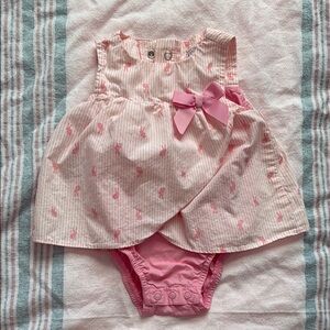 Pink Easter Baby Dress with Bow 3 months